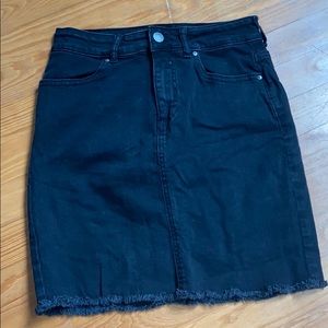 Pieces Black Jean Skirt